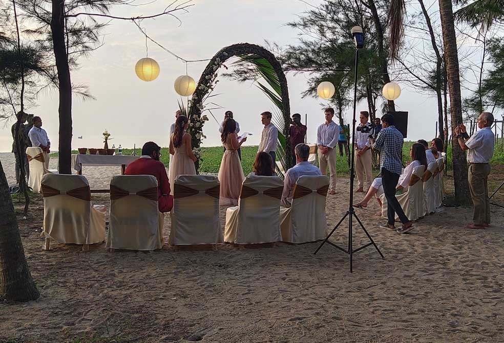 wedding gathering at xandari pearl, marari beach