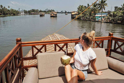 Cruising on Kerala's Backwaters in a Houseboat