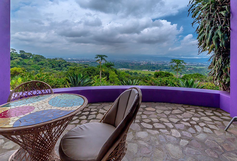 Beautiful landscape view of Costa Rica central valley seen from your room